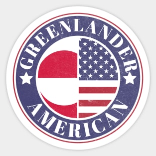 Proud Greenlander-American Badge - Greenland Flag Sticker